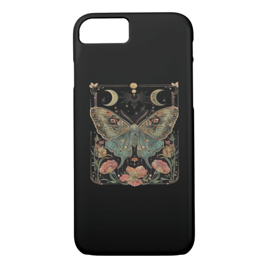 Whimsigoth Moth Shirt, Botanical Butterfly T Shirt Case-Mate iPhoneケース (裏面)