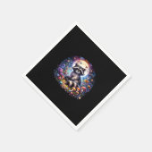 Whimsigoth Raccoon By Moonlight, Cute Colorful Fan スタンダードカクテルナプキン (角)