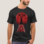 Whimsigoth Red Halloween Cat Skull Full Moon Gothi Tシャツ (正面)