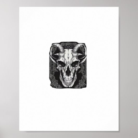 Whimsigoth Skull Gothic  Aesthetic Design Classic ポスター (正面)
