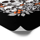 Whimsigoth Skulls & Mushrooms Vintage Botanical Ae ポスター (角)