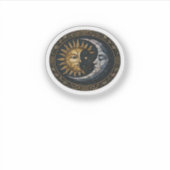 Whimsigoth Stained Glass Moon And Sun Classic シール (正面)