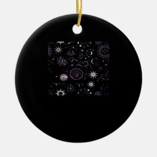 Whimsigoth Sun Moon Witchy Classic セラミックオーナメント (正面)