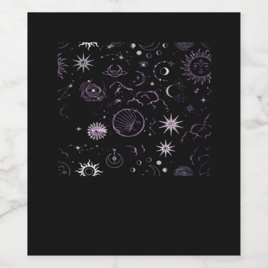 Whimsigoth Sun Moon Witchy Classic ワインラベル (シングルラベル)