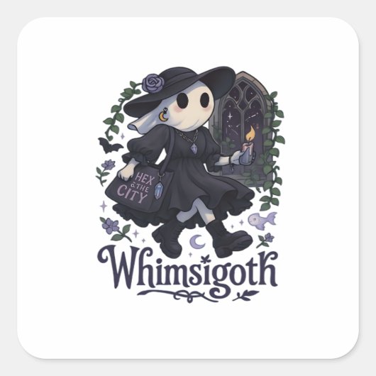 Whimsigoth With City Classic – 都市の魔法とファッションが出会う スクエアシール (正面)
