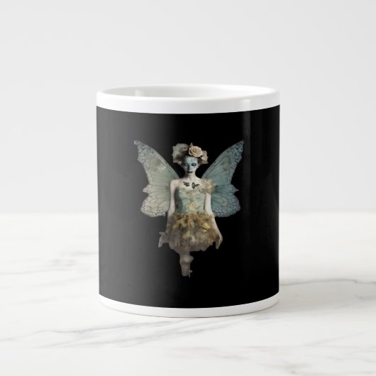 Whimsigoth Zombie Fairy Old Timey Gothic Moody Art ジャンボコーヒーマグカップ (正面)