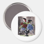 Whimsigothic – ゴシック様式のフローラ花瓶の審美的クラス マグネット (正面/裏面)