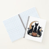 Whimsigothic Black Cats Pumpkin Moon Halloween ノートブック (内部)