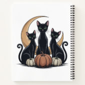 Whimsigothic Black Cats Pumpkin Moon Halloween ノートブック (裏面)