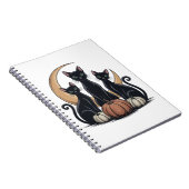 Whimsigothic Black Cats Pumpkin Moon Halloween ノートブック (右側)