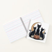 Whimsigothic Black Cats Pumpkin Moon Halloween ノートブック (内部)