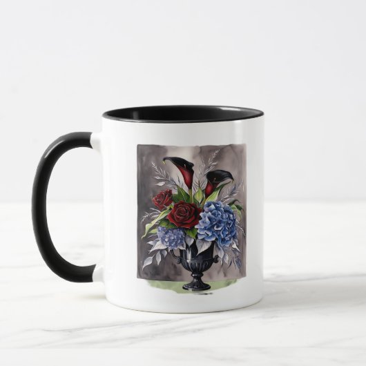 Whimsigothic – Gothic Floral Vase Aesthetic Classi マグカップ (左)