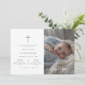 Whimsyエレガント書道バプテスマフォーマルス写真 招待状 (スタンド正面)
