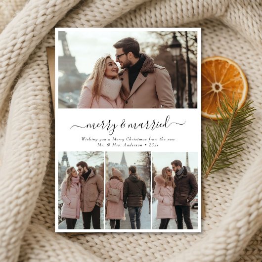 Whimsyスクリプト4写真とメリークリスマ結婚したス シーズンカード