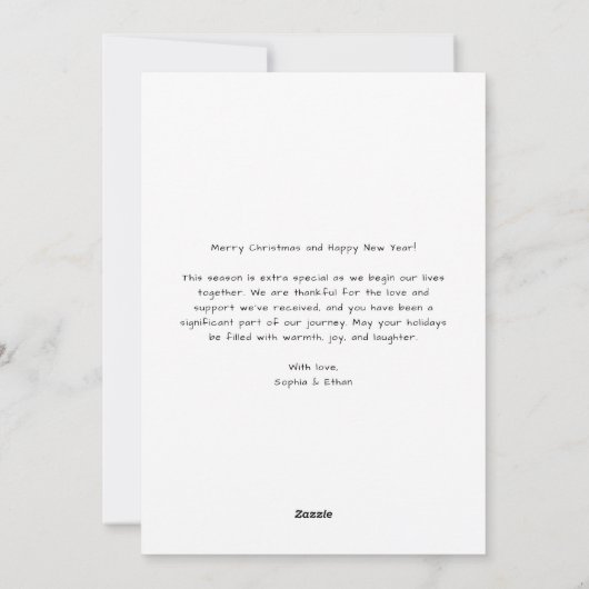 Whimsyスクリプト4写真とメリークリスマ結婚したス シーズンカード (裏面)