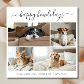 WhimsyスクリプトHappy Howlidays犬のクリスマスフォト シーズンカード