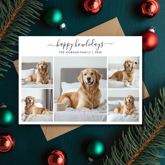 WhimsyスクリプトHappy Howlidays Dog 5フォトコラージュ シーズンカード