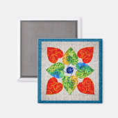 Whimsyハートキルト – ブロック#1 マグネット (正面/裏面)