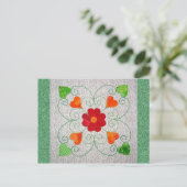 Whimsyハートキルト – ブロック#2 ポストカード (スタンド正面)