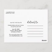 Whimsyフォトセーブ・ザ・デート案内 ポストカード (裏面)