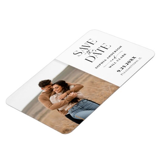 Whimsyモダン結婚式は日付磁石を保存 マグネット (左側)