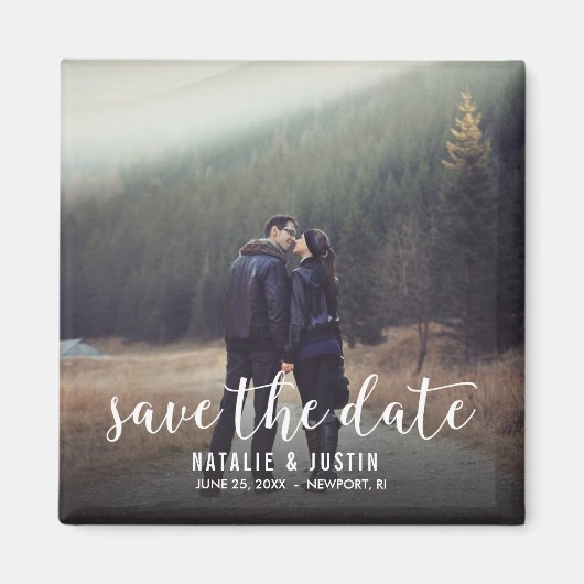 Whimsy写真Save the Date Square Announcement マグネット (正面)