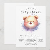 Whimsy印刷可能なクマのベビーシャワー 招待状 (正面/裏面)