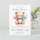 Whimsy印刷可能なクマのベビーシャワー 招待状 (スタンド正面)