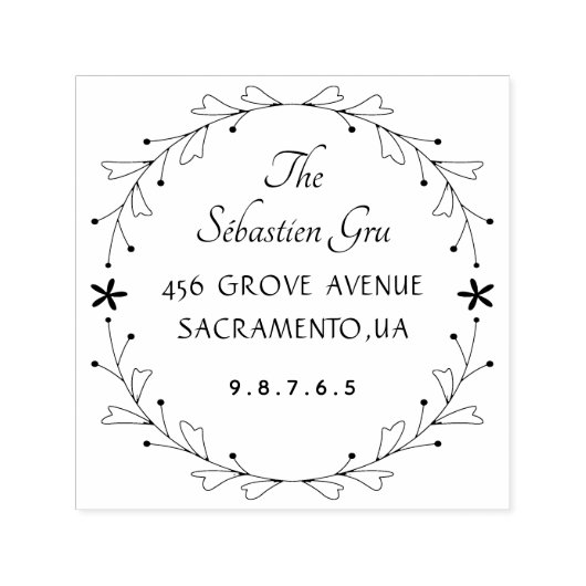 Whimsy手描き離れの枠 セルフインキングスタンプ (デザイン)