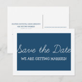 Whimsy日付はがき、青を保存 案内ポストカード (正面/裏面)