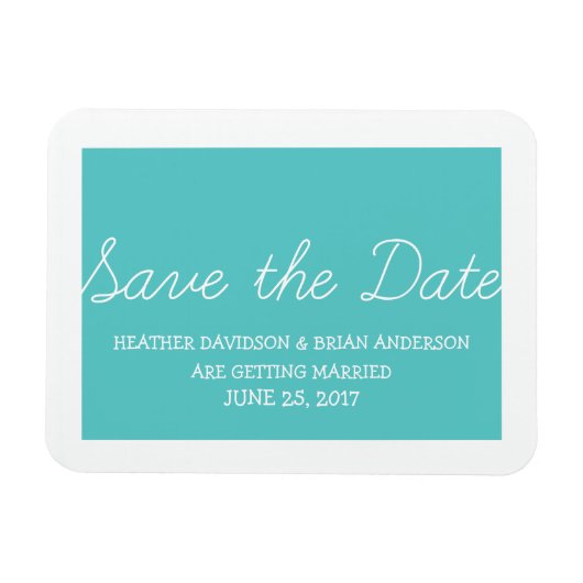 Whimsy日付磁石、ターコイズを保存 マグネット (横)