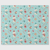 Whimsy転が雪だるまの名前パターン30-in x 6ft ラッピングペーパー (フラット)