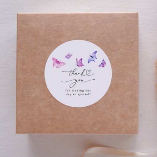 whimsy バタフライ ブライダル シャワー フェイバー ラウンドシール