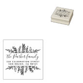 Whimsy 葉フレームファミリ名と差出人住所 ラバースタンプ (押印)