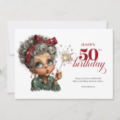 Whimsy 50 woman funny greeting card birthday joy 招待状 (正面)