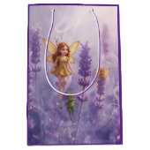 Whimsy Among the Purple Blooms ミディアムペーパーバッグ (正面)