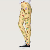 Whimsy Bloom Floral Butterfly Pattern Leggings レギンス (左)