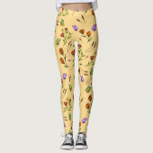 Whimsy Bloom Floral Butterfly Pattern Leggings レギンス (正面)
