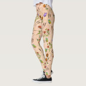 Whimsy Bloom Floral Butterfly Pattern Leggings レギンス (左)