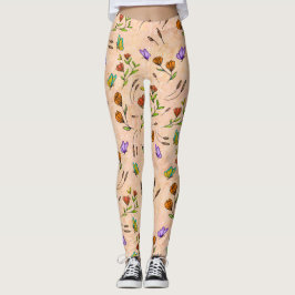 Whimsy Bloom Floral Butterfly Pattern Leggings レギンス