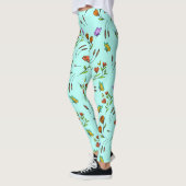 Whimsy Bloom Floral Butterfly Pattern Leggings レギンス (左)