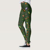 Whimsy Bloom Floral Butterfly Pattern Leggings レギンス (左)