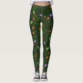 Whimsy Bloom Floral Butterfly Pattern Leggings レギンス (正面)