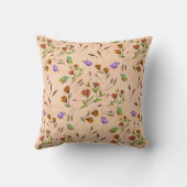 Whimsy Bloom Floral – Hand-Drawn Botanical クッション (裏面)