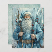 Whimsy Blue Christmas Santa Scrapbook Paper (正面/裏面)