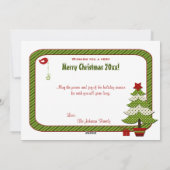 Whimsy Christmas Trees, Bird, ストライプChristmas Photo シーズンカード (裏面)