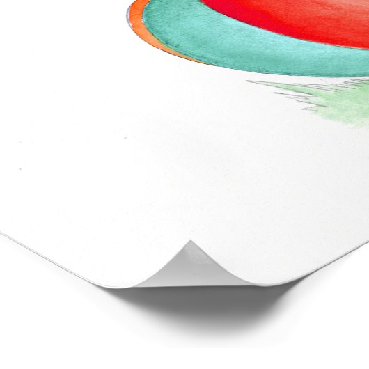 Whimsy circus gray elephant on a ball nursery ポスター (角)