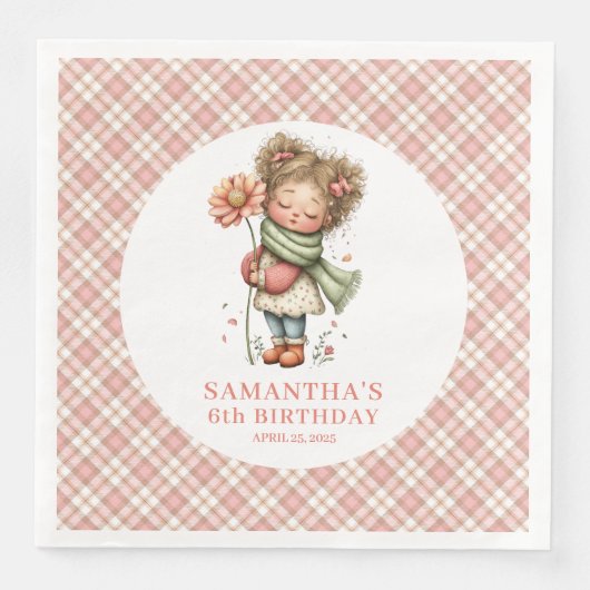 Whimsy Cute Blush Fairy Flowers 4th Birthday  (正面)