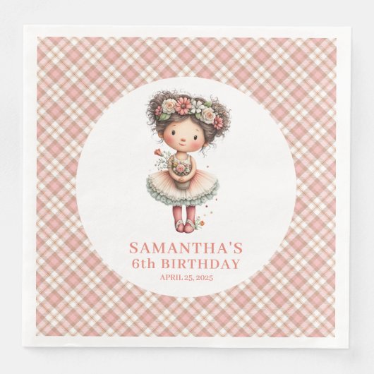 Whimsy Cute Fairy Pastel Floral 3rd Birthday  (正面)