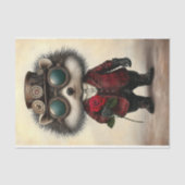 Whimsy Cute Love Hedgehog + Red Rose AH6 Decopage 薄葉紙 (正面)